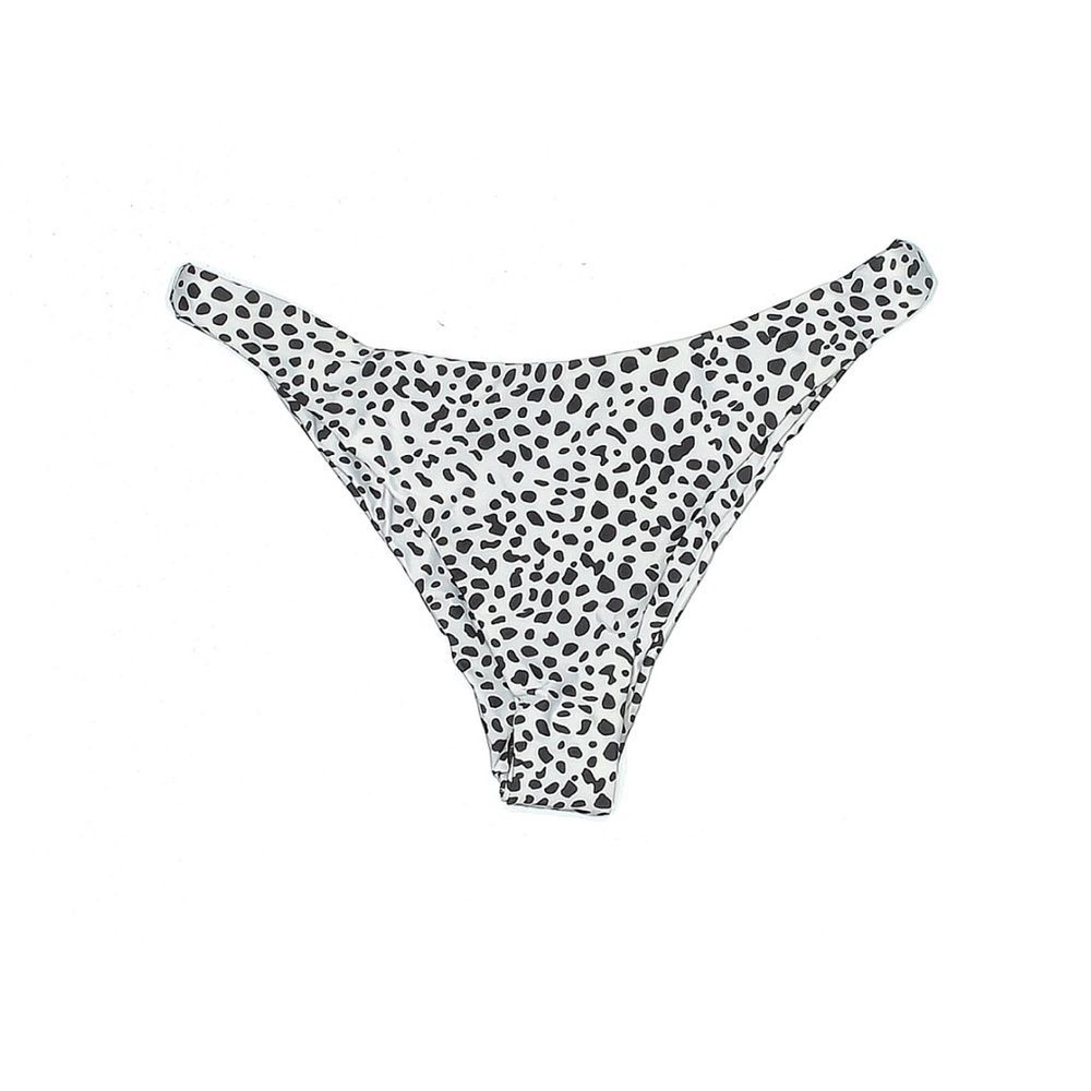 NEW Zaful Black/White Leopard Print Bikini Bottoms - L